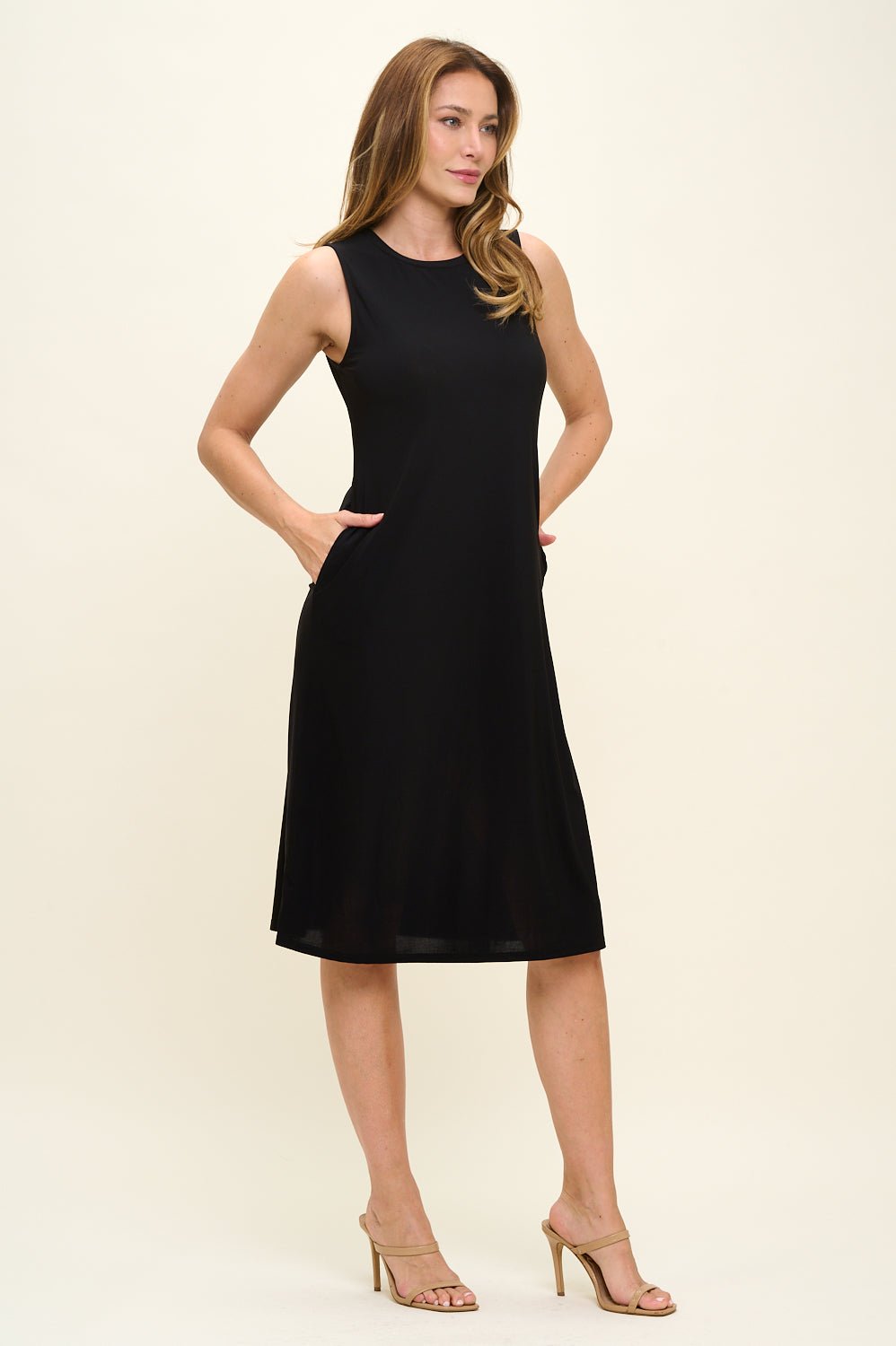 Image of West K Camila Sleeveless Knee Length Dress Black