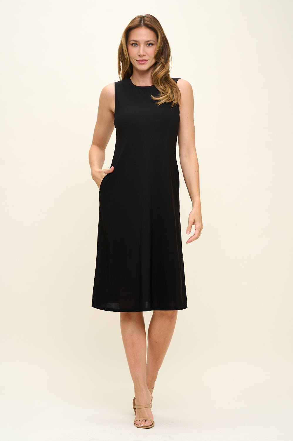 Image of West K Camila Sleeveless Knee Length Dress Black
