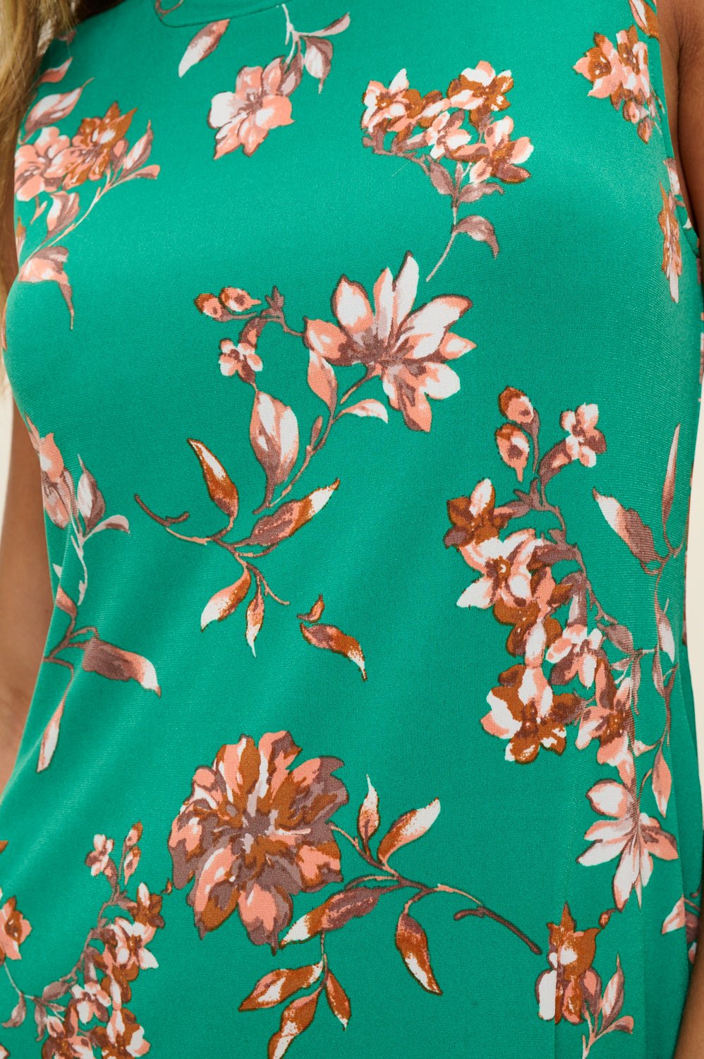 Image of West K Camila Sleeveless Knee Length Dress Kelly Green Floral