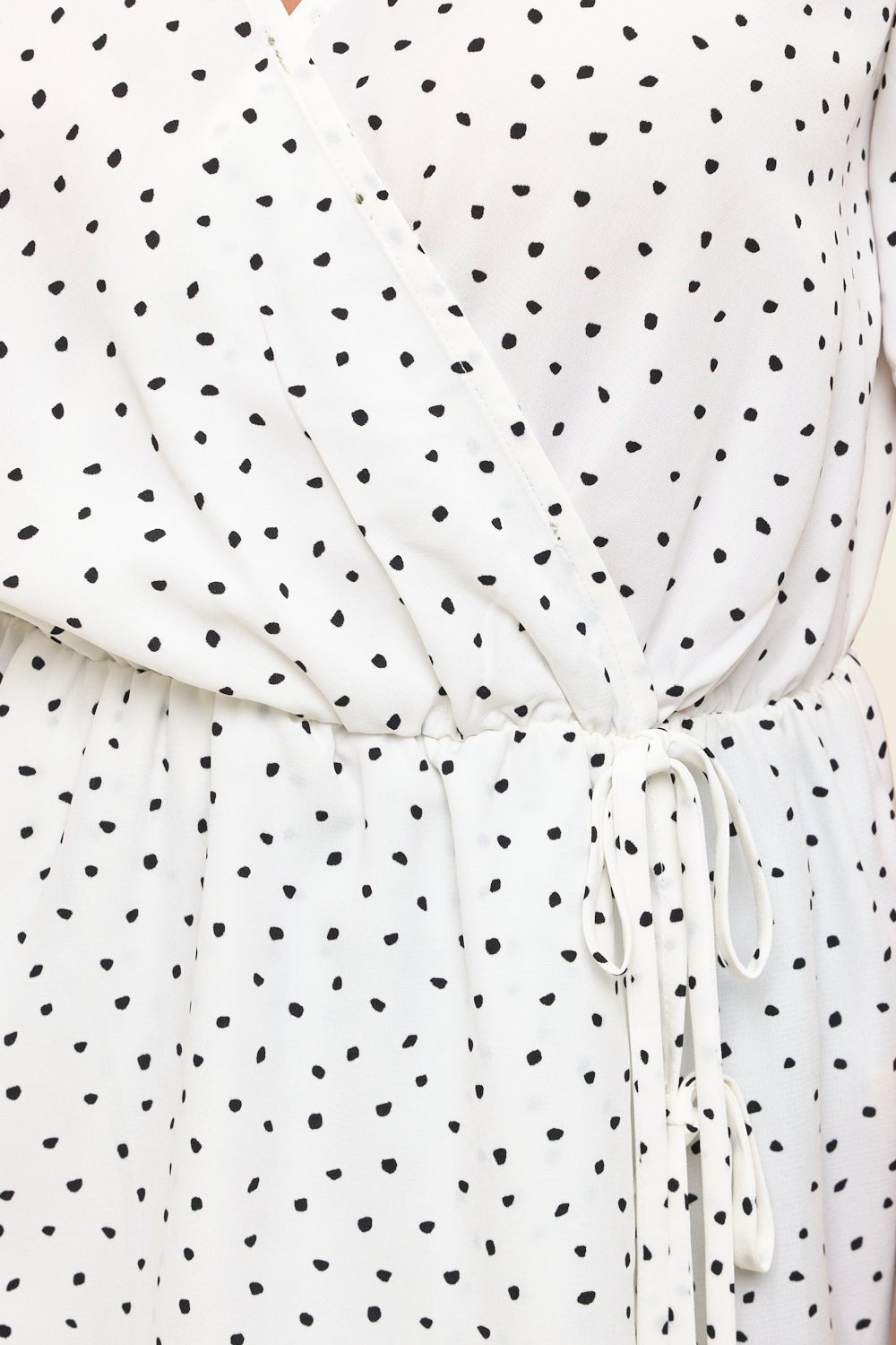 Image of West K Casey Surplice Peplum Top Ivory Dot