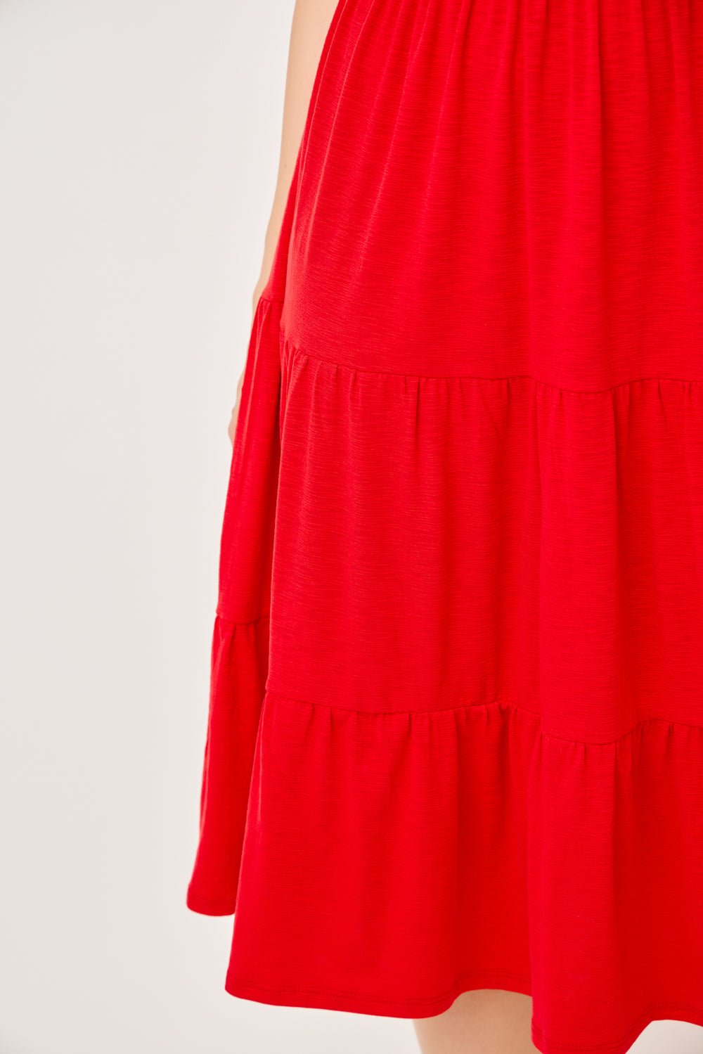 Image of West K Cecily Sleeveless Tiered Midi Dress Red