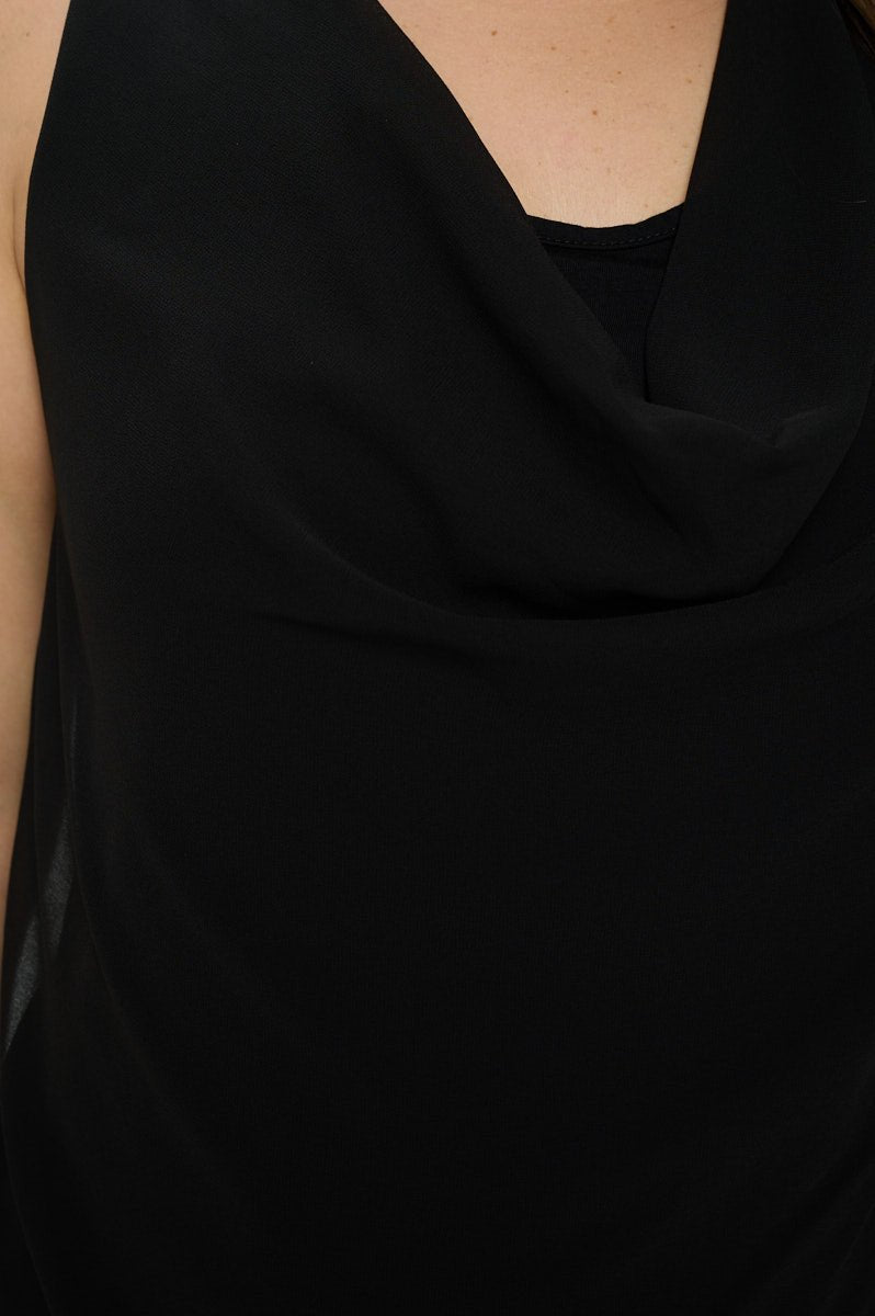 Image of West K Chelsea Plus Size Sleeveless Cowl Neck Top Black