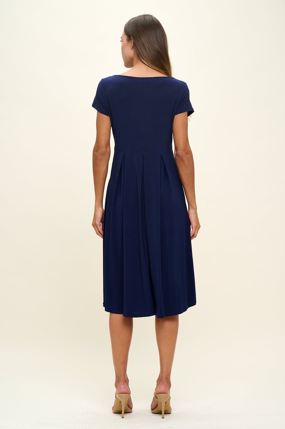 Image of West K Claris A - line Knit Dress with Pockets Navy