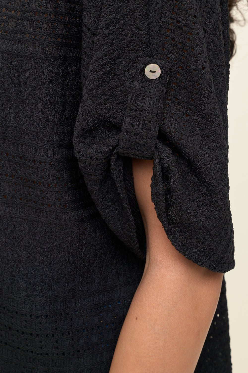 Image of West K Cora Dolman Sleeve Crochet - Inspired Blouse Black