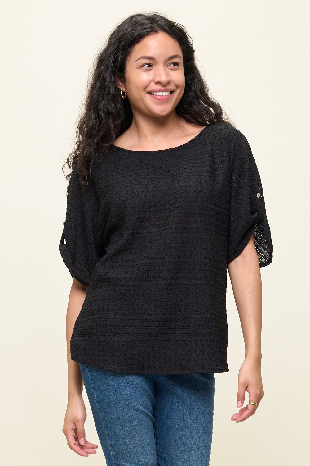 Image of West K Cora Dolman Sleeve Crochet - Inspired Blouse White