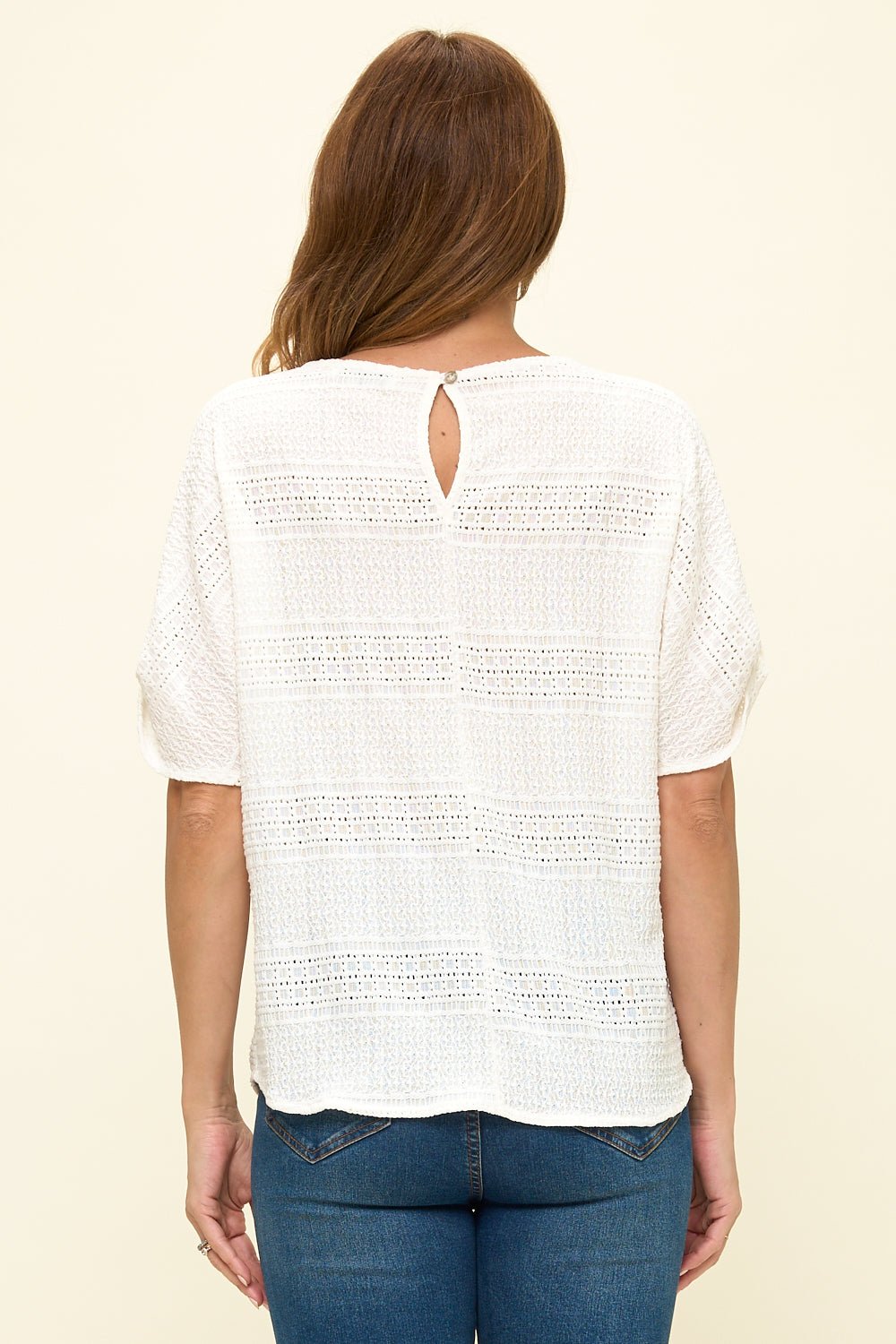 Image of West K Cora Dolman Sleeve Crochet - Inspired Blouse White