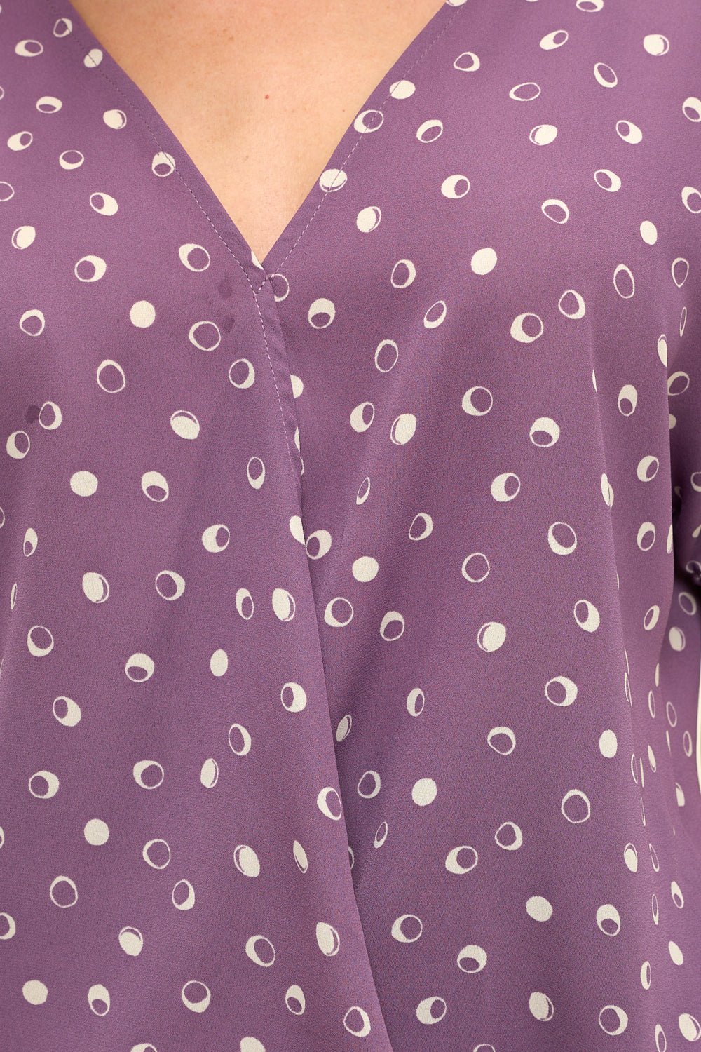 Image of West K Dallas Side - Tie Dolman Sleeve Top Lavender Dot