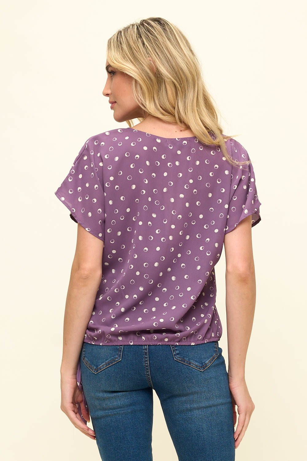 Image of West K Dallas Side - Tie Dolman Sleeve Top Red Leaf