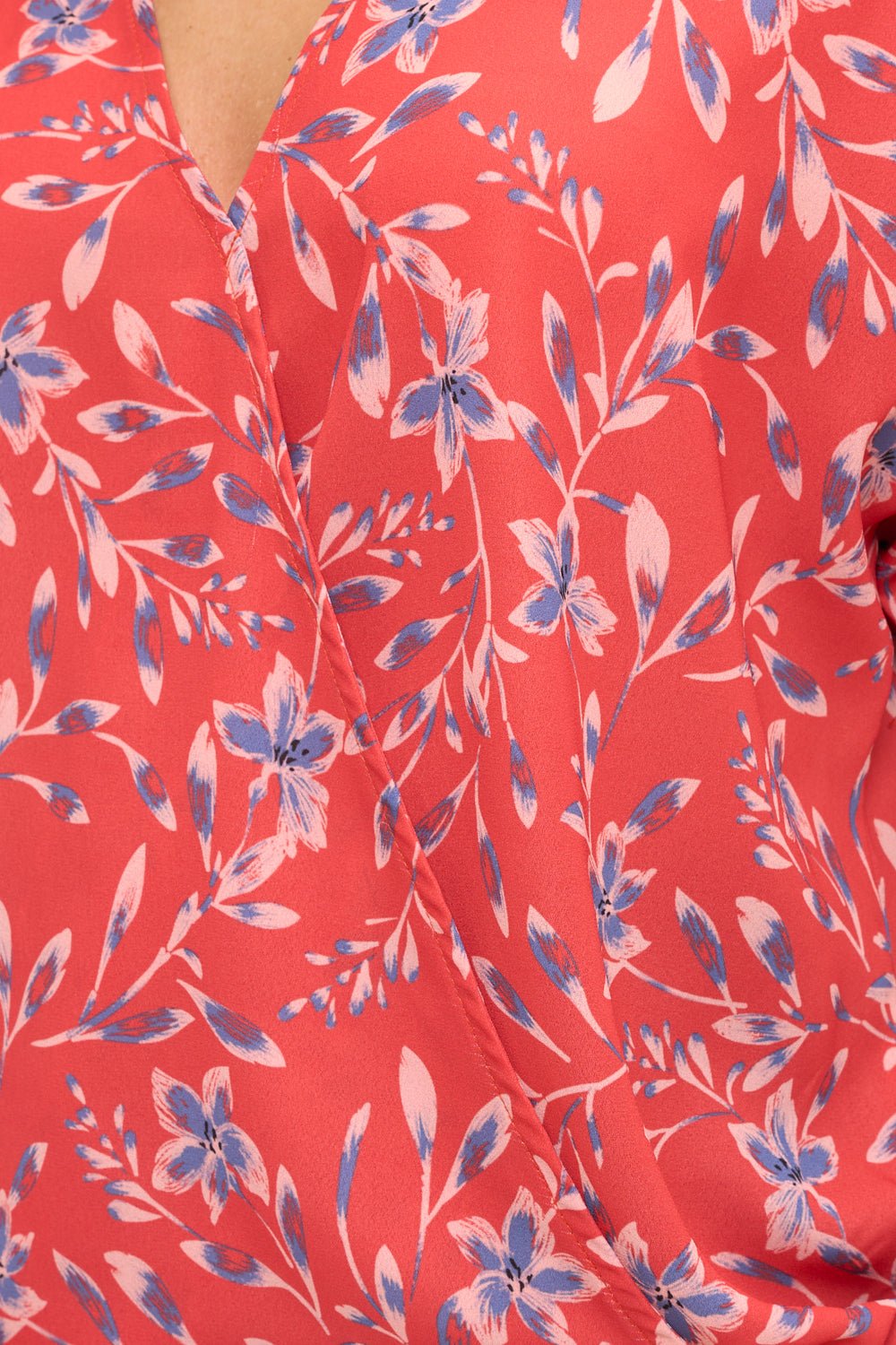 Image of West K Dallas Side - Tie Dolman Sleeve Top Red Leaf