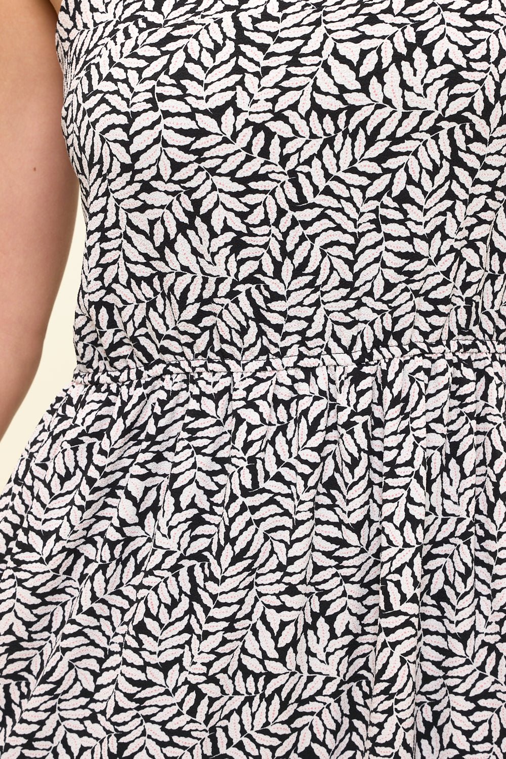 Image of West K Delina Smocked Back Tiered Midi Dress Black Leaf