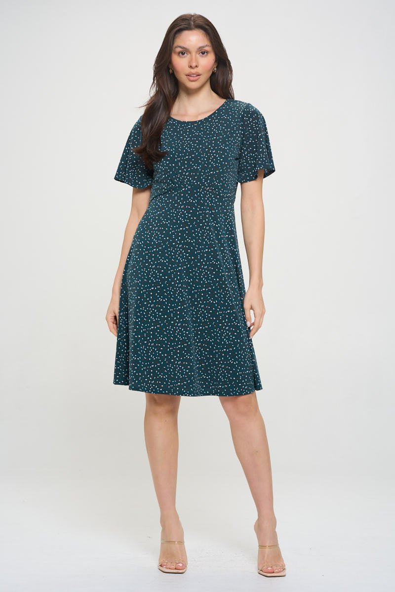 Image of West K Elli High - Waist Mini Dress Green Speckles