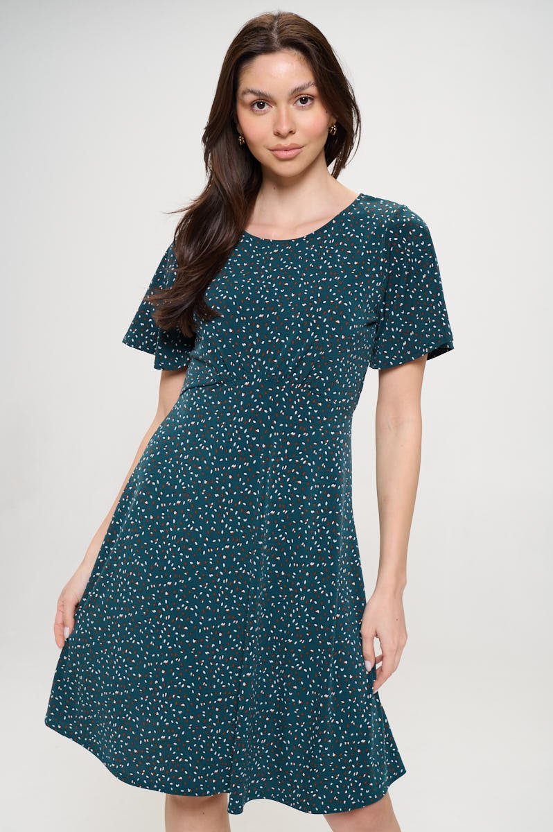 Image of West K Elli High - Waist Mini Dress Green Speckles