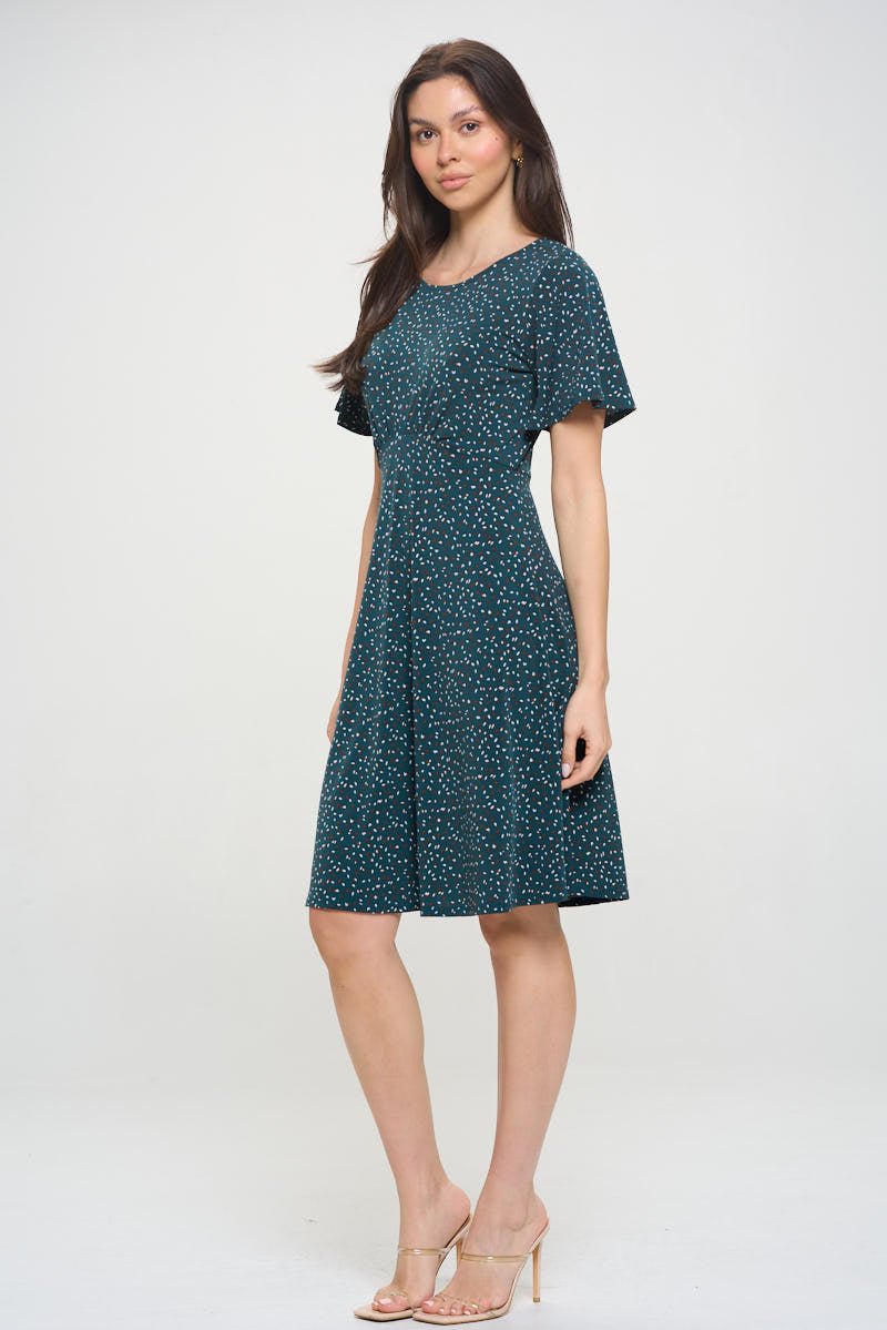 Image of West K Elli High - Waist Mini Dress Green Speckles