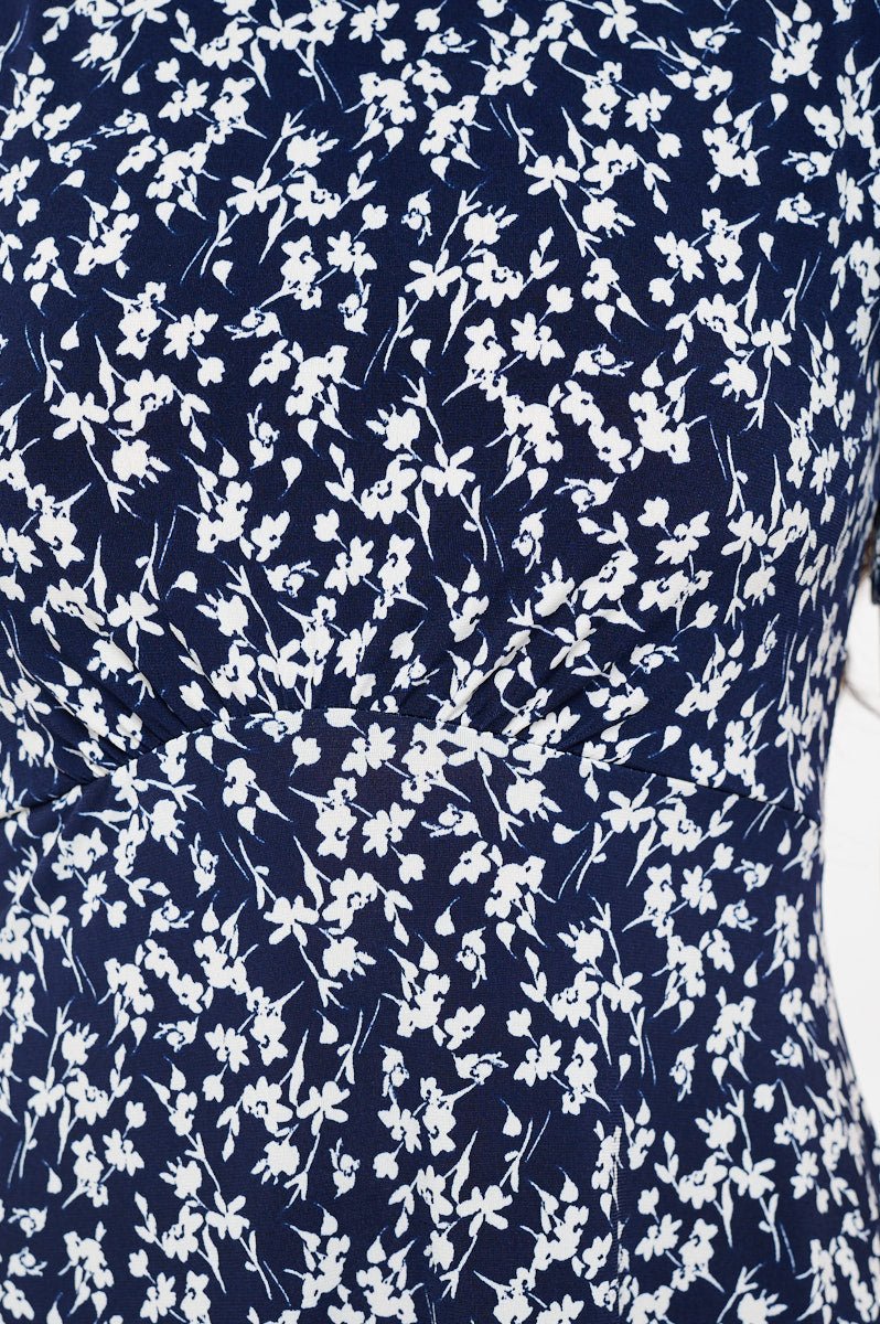 Image of West K Elli High - Waist Mini Dress Navy Ditzy Floral