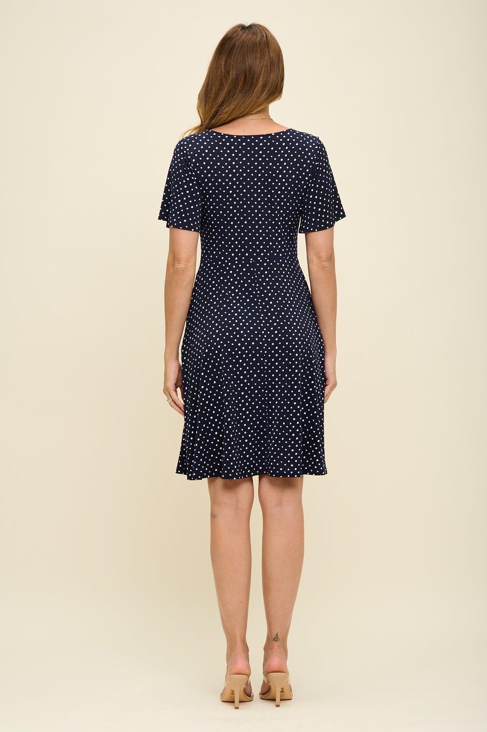 Image of West K Elli High - Waist Mini Dress Navy Dots
