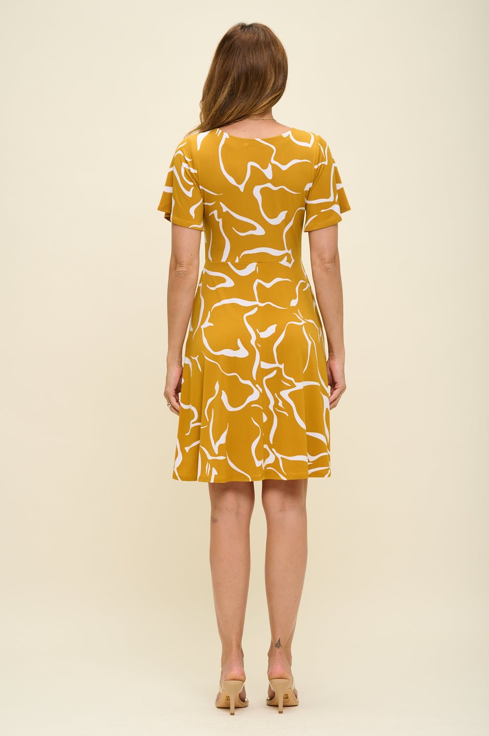 Image of West K Elli High - Waist Mini Dress Yellow Abstract