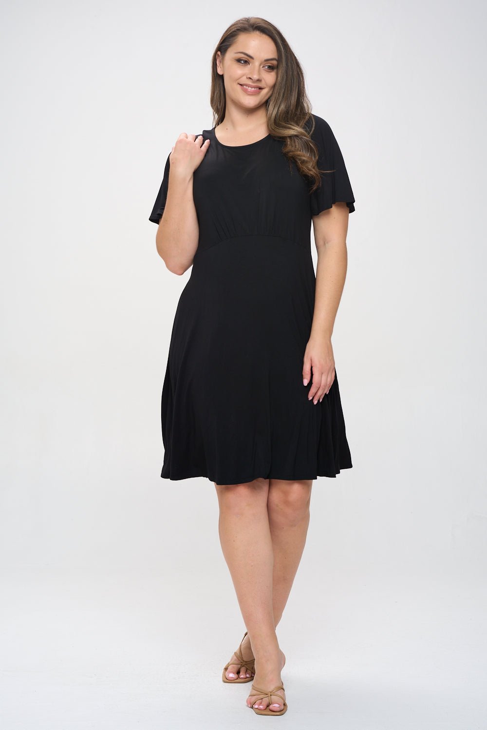 Image of West K Elli Plus Size Short Sleeve Dress Black
