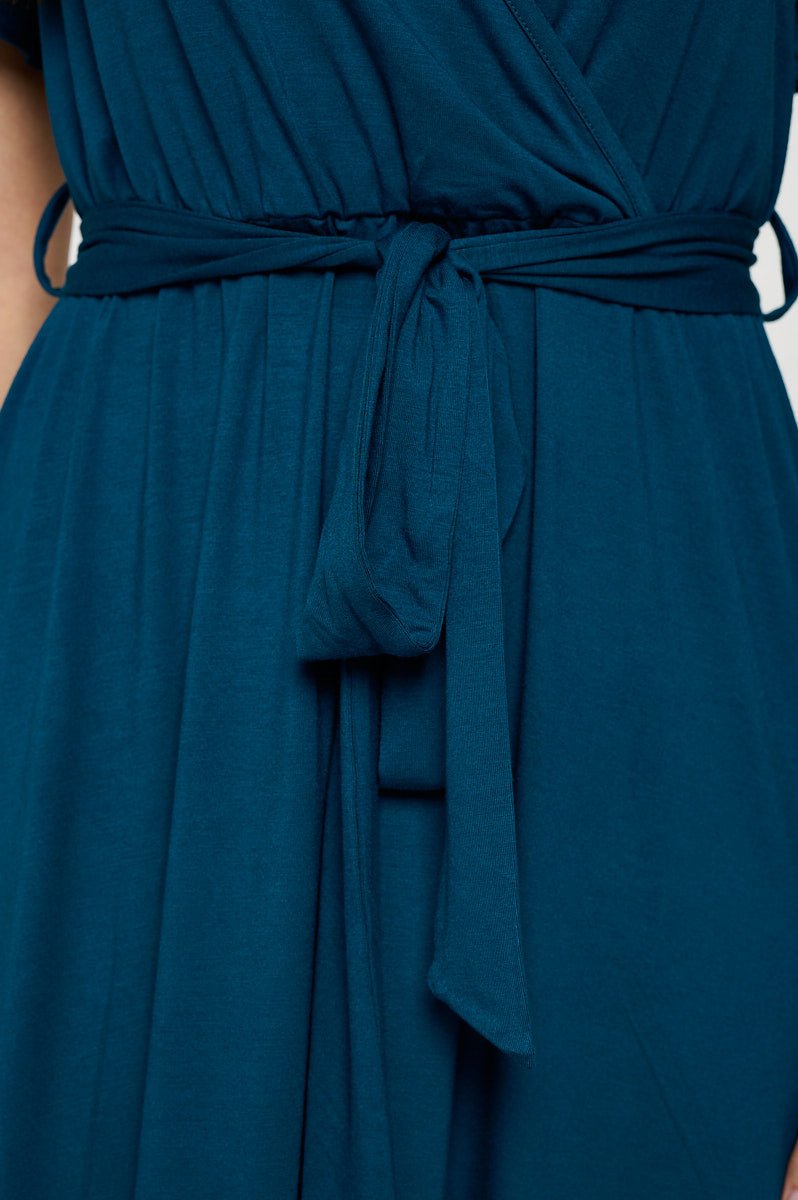 Image of West K Georgia Faux Wrap Dress Deep Teal