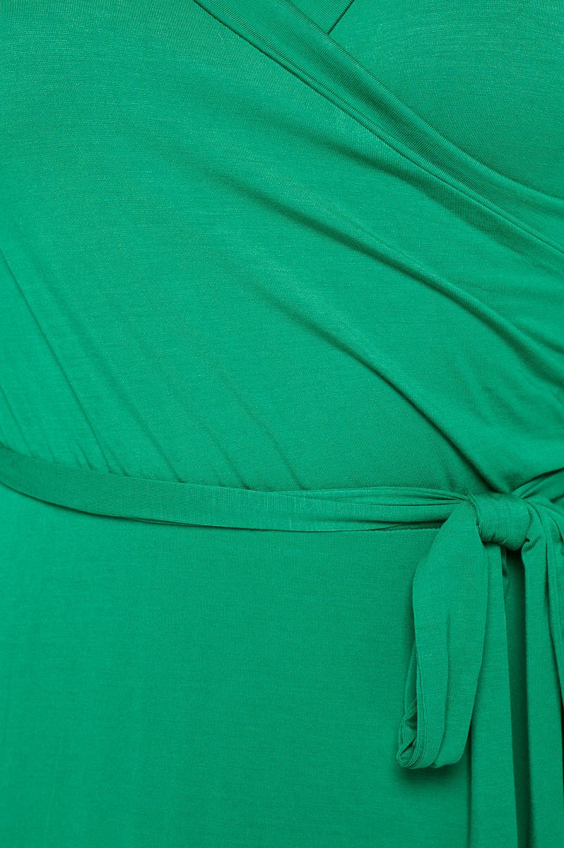 Image of West K Grace Faux - Wrap Maxi Dress with Tie Waist Kelly Green