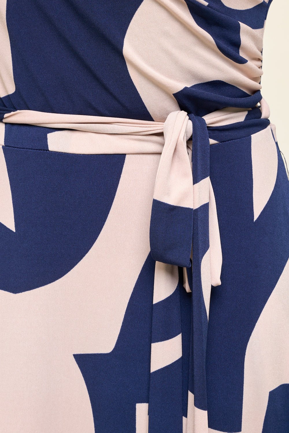 Image of West K Grace Faux - Wrap Maxi Dress with Tie Waist Navy Geo