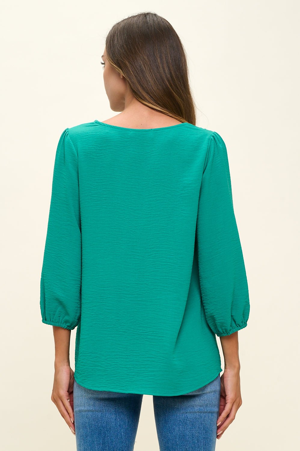 Image of West K Isabella V - Neck Blouse Kelly Green
