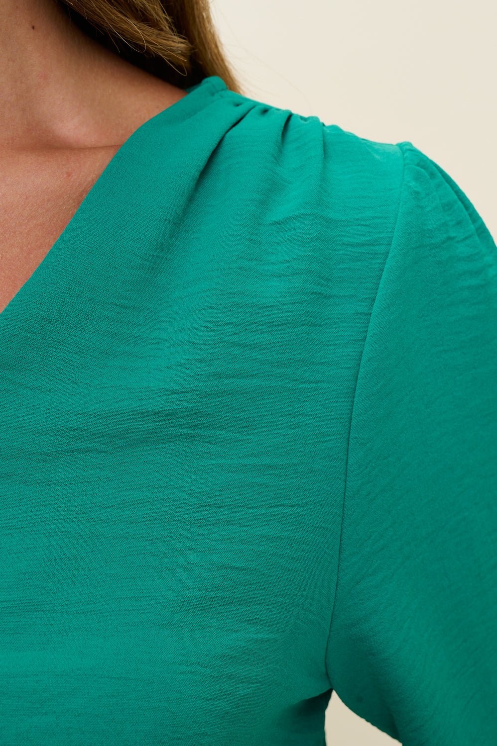 Image of West K Isabella V - Neck Blouse Kelly Green