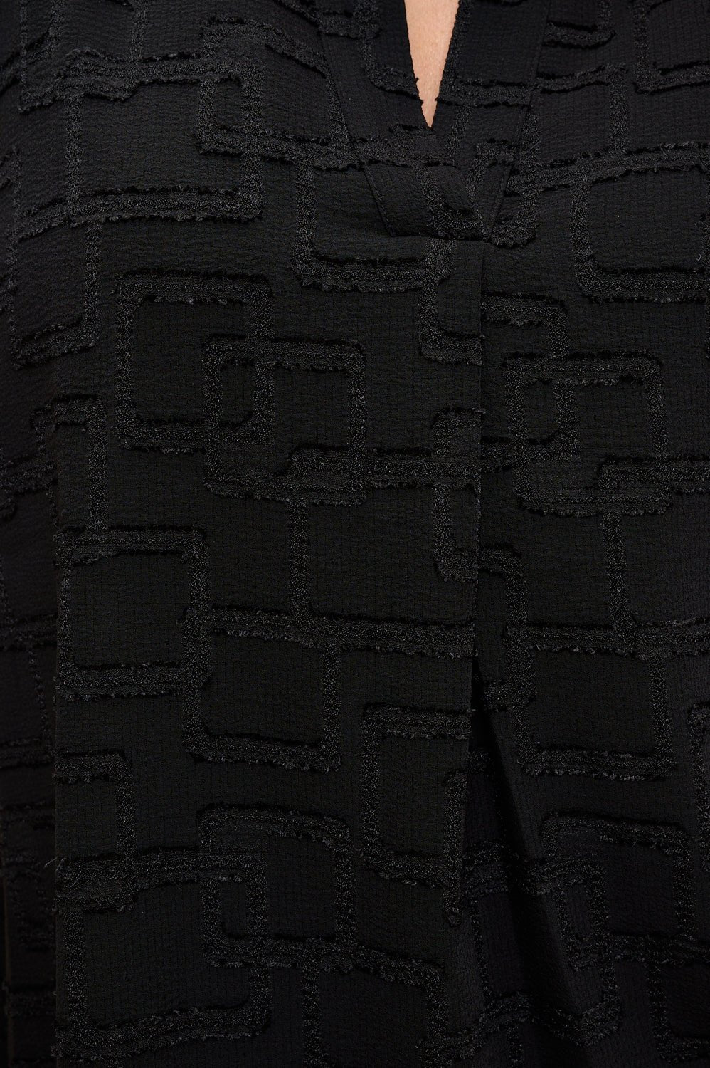 Image of West K Isaline Textured Jacquard Sleeveless Top Black Solid Geo