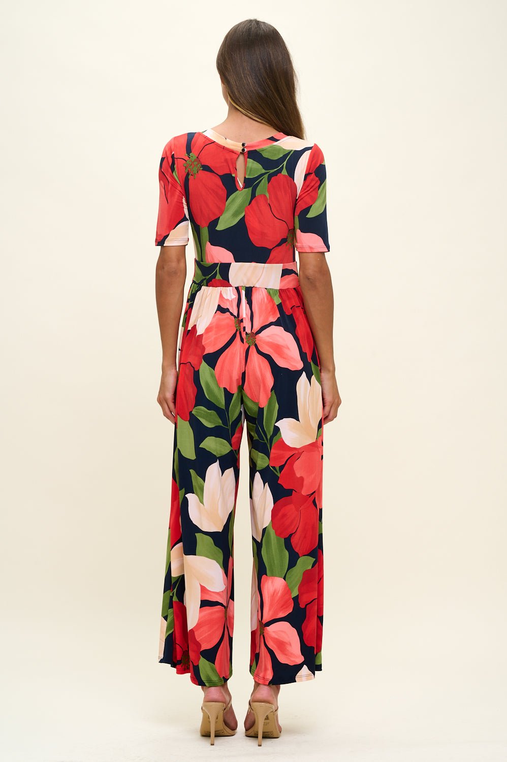 Image of West K Jana Knit Jumpsuit Red Floral
