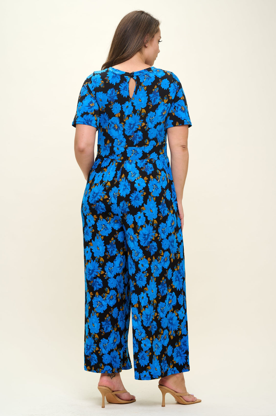 Image of West K Jana Plus Size Jumpsuit Cobalt Floral