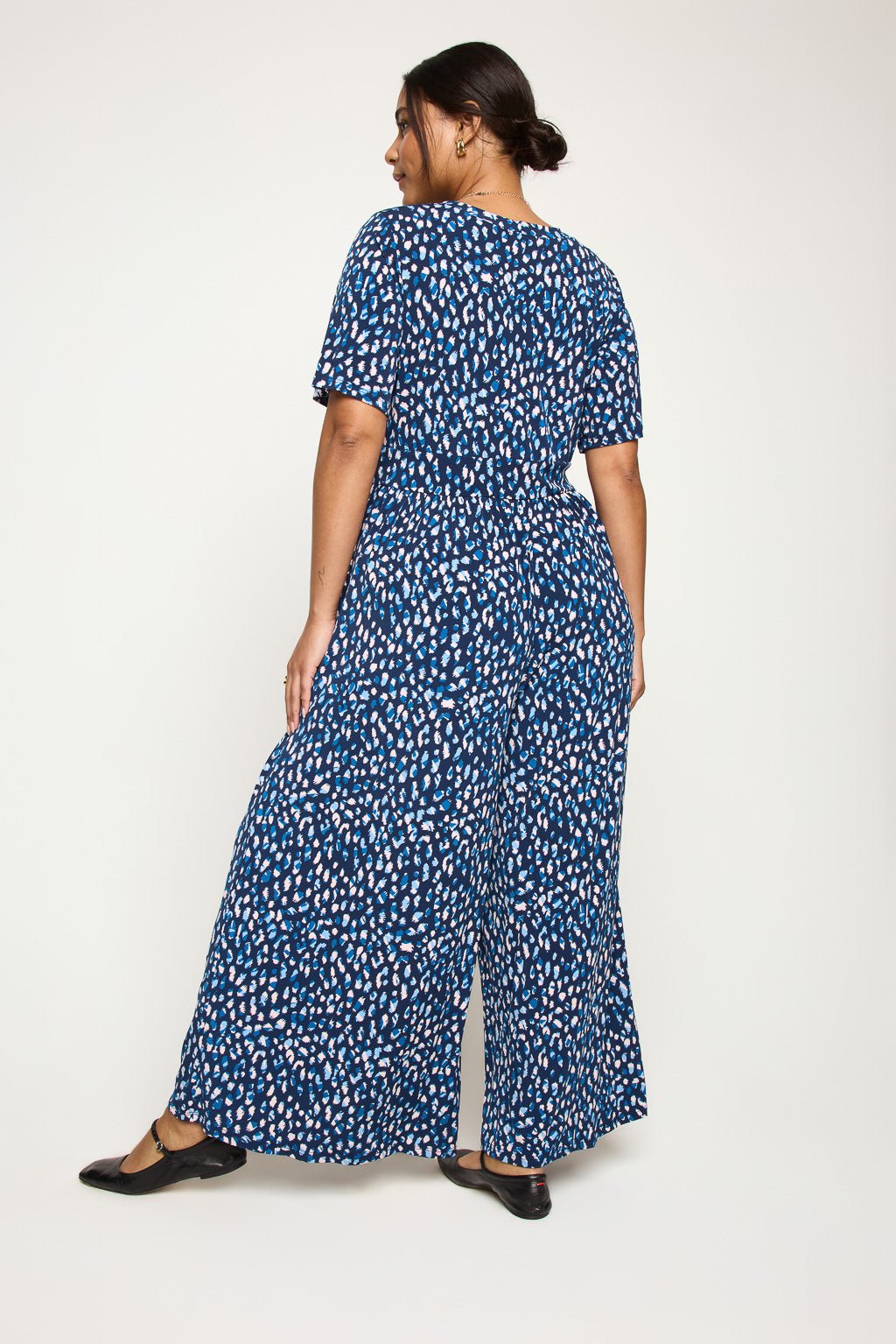 Image of West K Jana Plus Size Jumpsuit Egyptian Blue Abstract