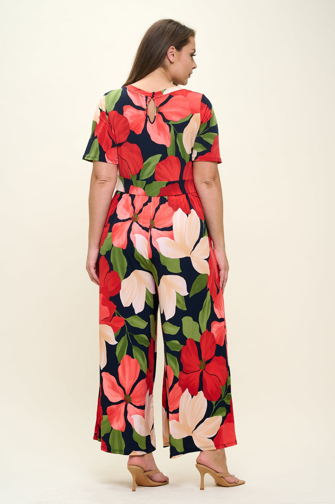 Image of West K Jana Plus Size Jumpsuit Red Floral