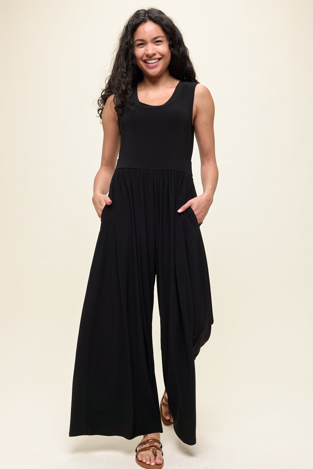 Image of West K Janina Sleeveless Knit Jumpsuit Black