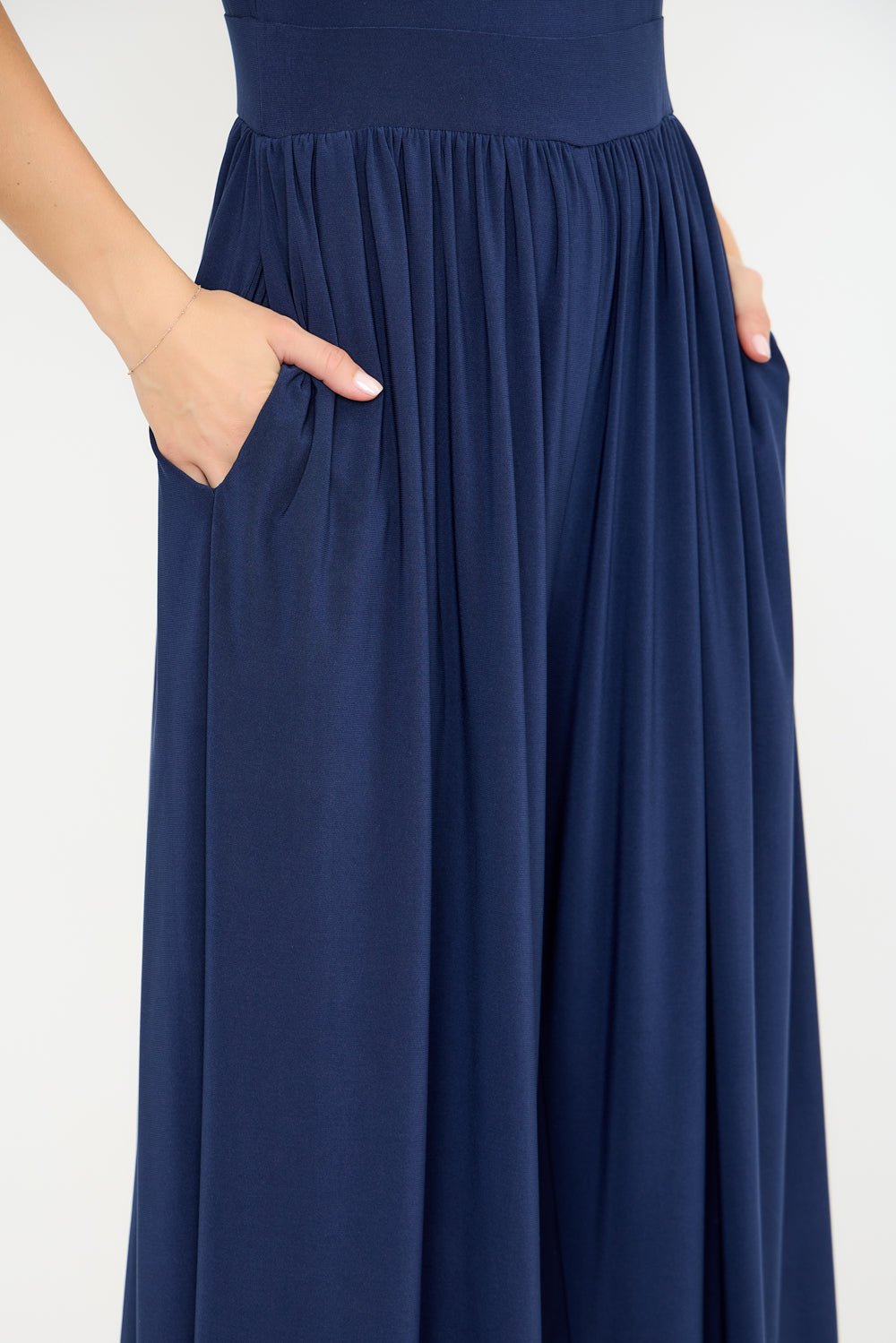 Image of West K Janina Sleeveless Knit Jumpsuit Navy