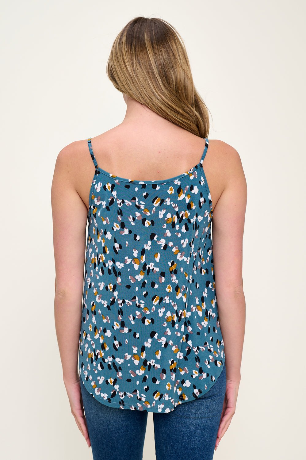 Image of West K Jenna Printed Surplice Top Blue Yellow Dot