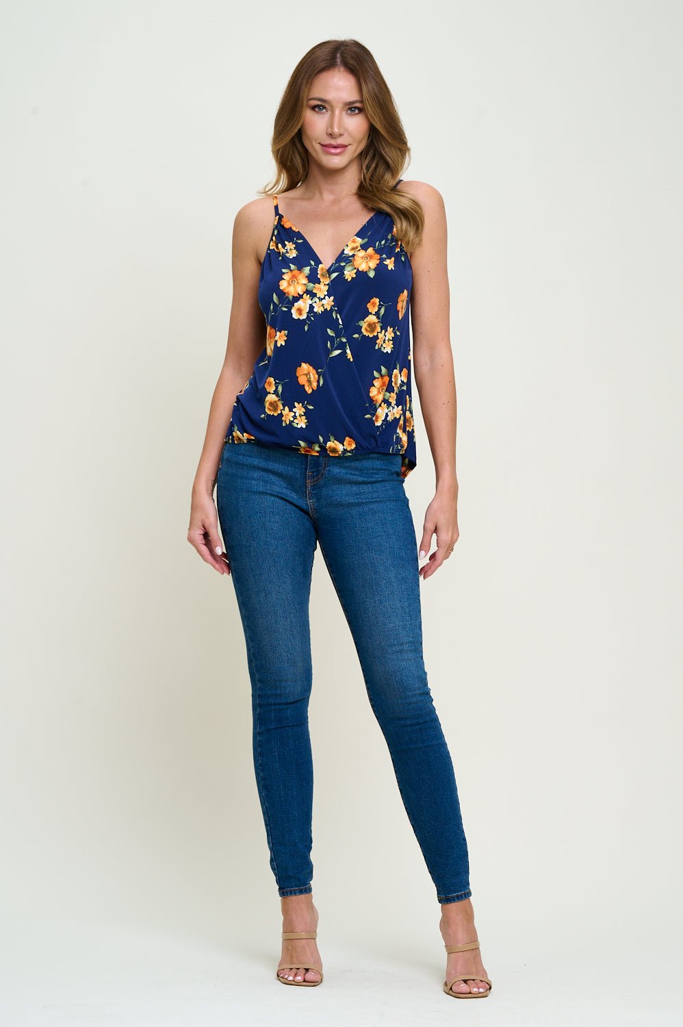 Image of West K Jenna Printed Surplice Top Yellow Daisy