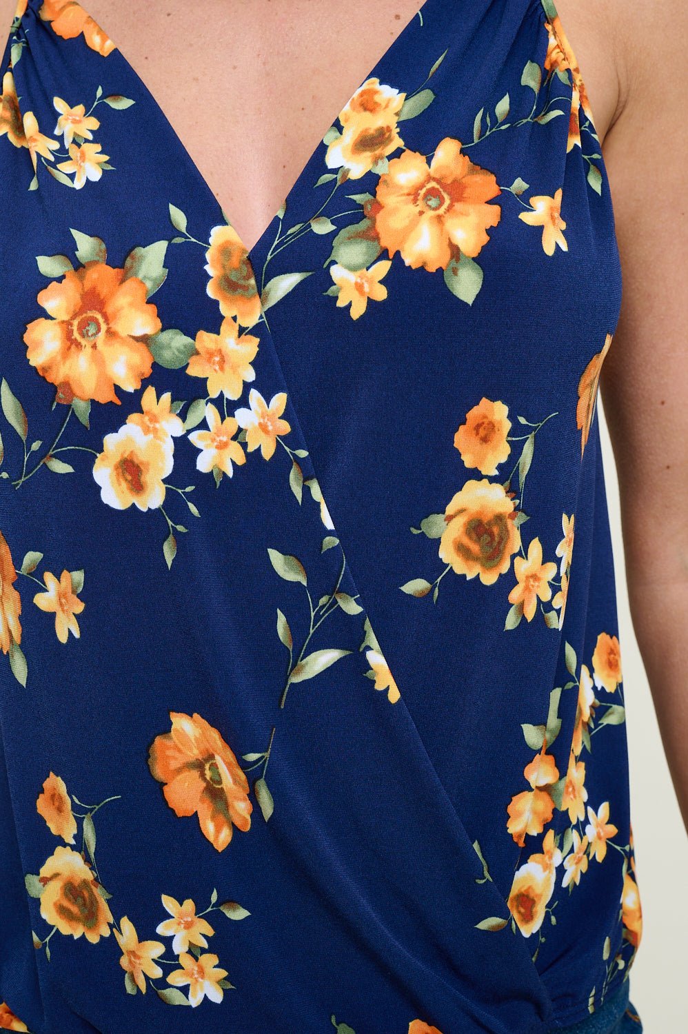 Image of West K Jenna Printed Surplice Top Yellow Daisy