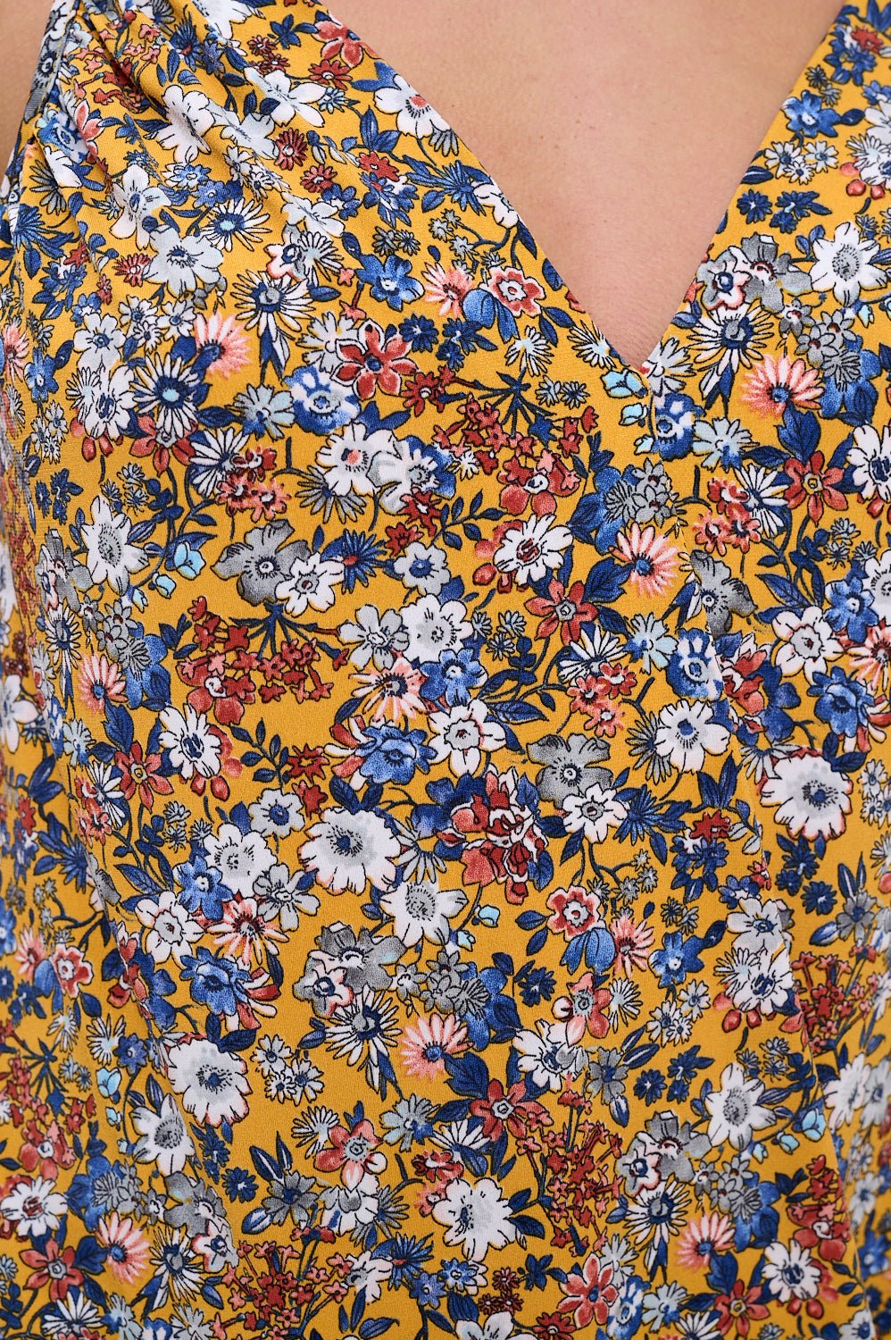 Image of West K Jenna Printed Surplice Top Yellow Daisy