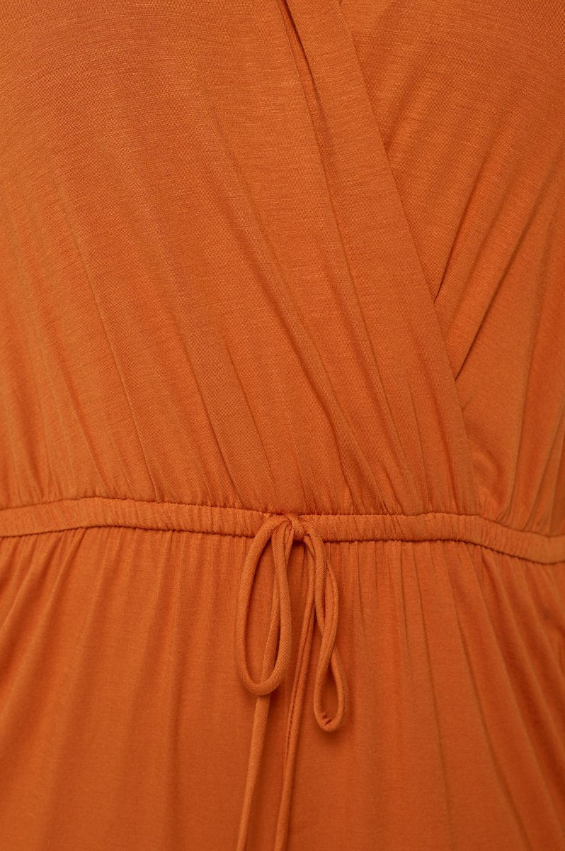 Image of West K Jillian Plus Size Sleeveless Knit Jumpsuit Burnt Orange