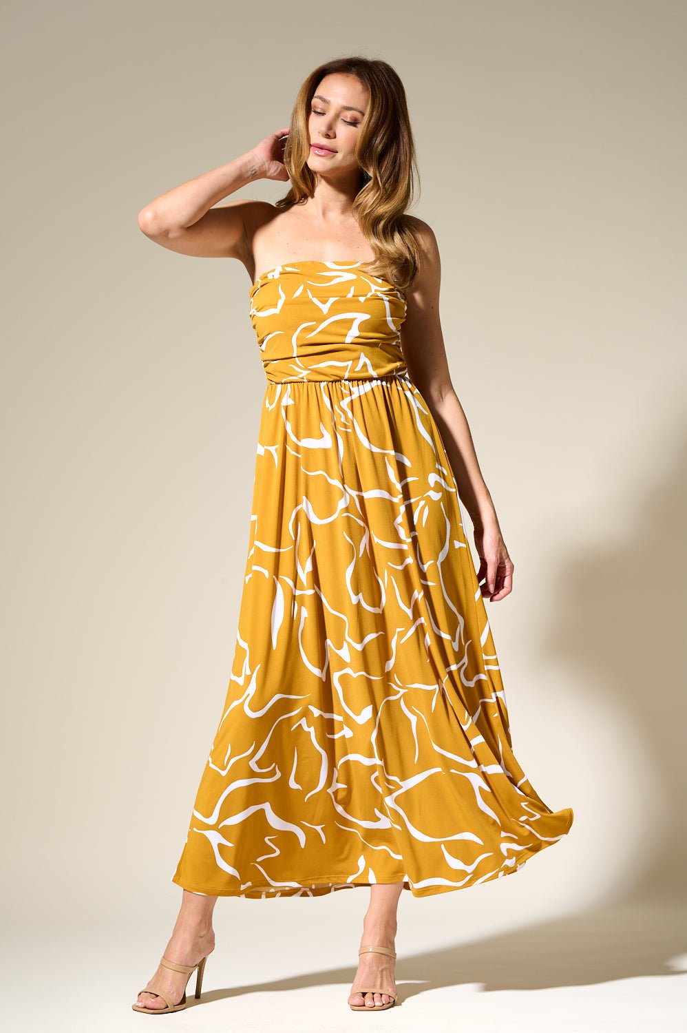 Image of West K Jones Off Shoulder Tube Maxi Dress Cobalt Floral