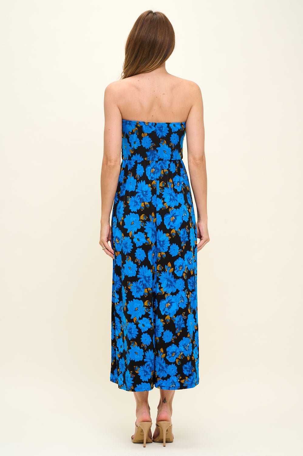 Image of West K Jones Off Shoulder Tube Maxi Dress Cobalt Floral