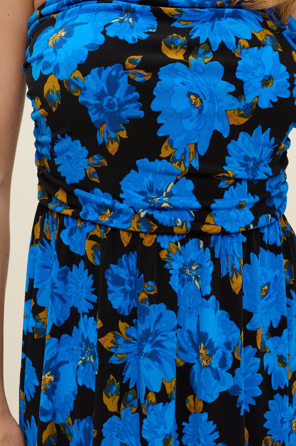 Image of West K Jones Off Shoulder Tube Maxi Dress Cobalt Floral