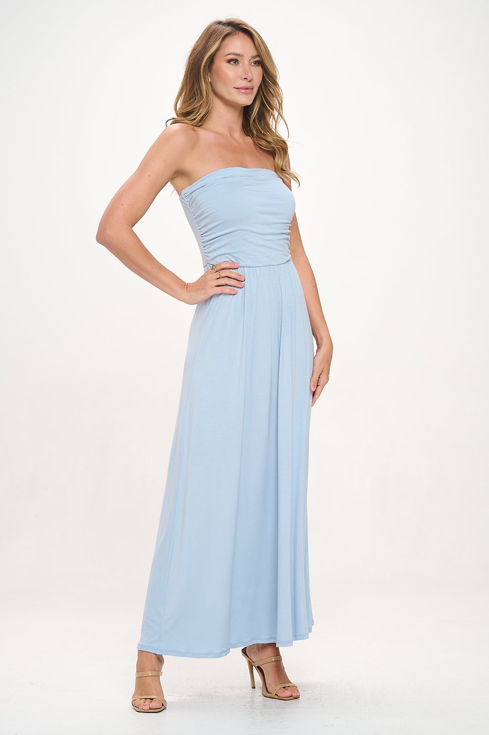 Image of West K Jones Tube Maxi Dress Light Blue