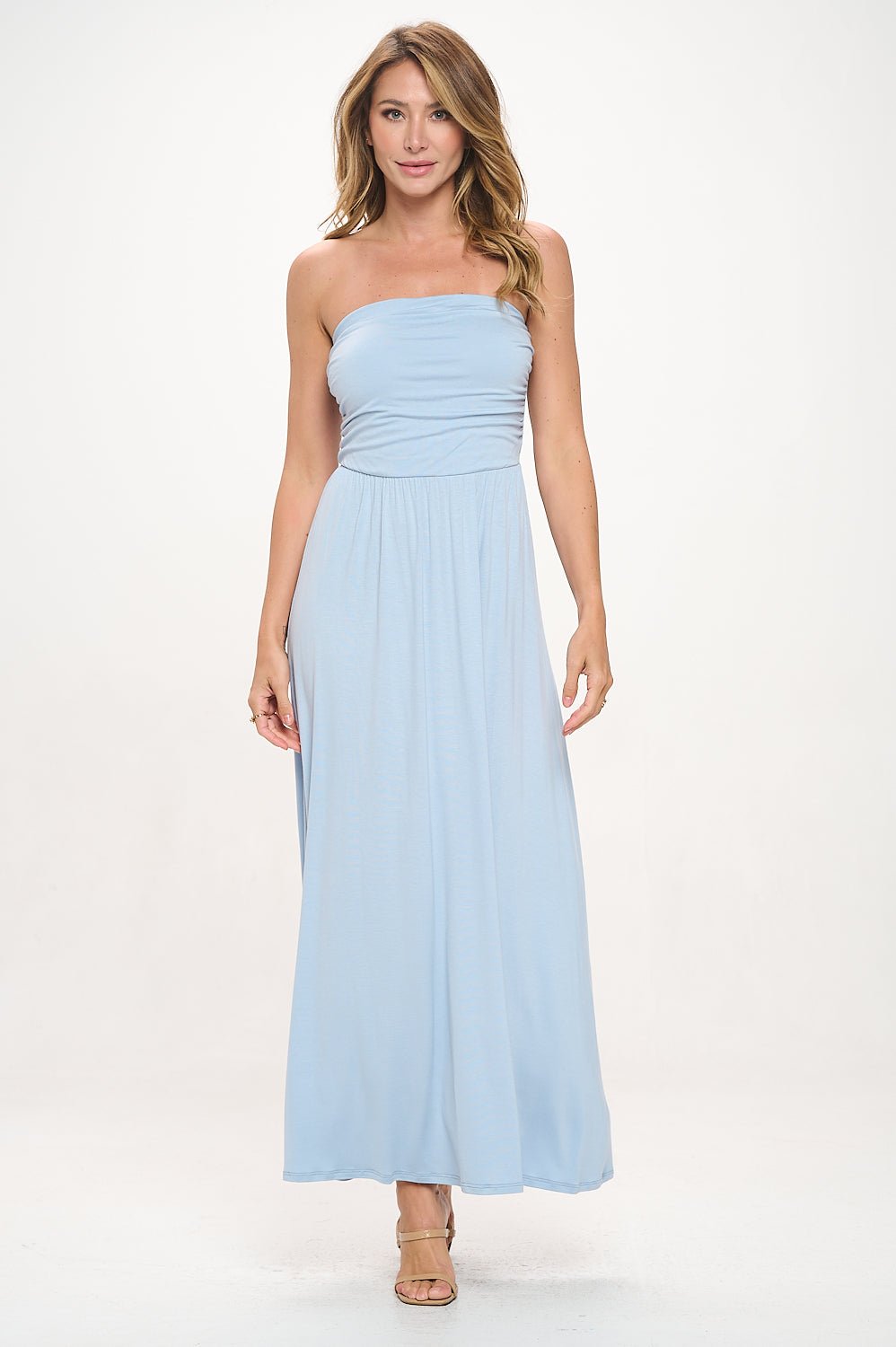 Image of West K Jones Tube Maxi Dress Light Blue