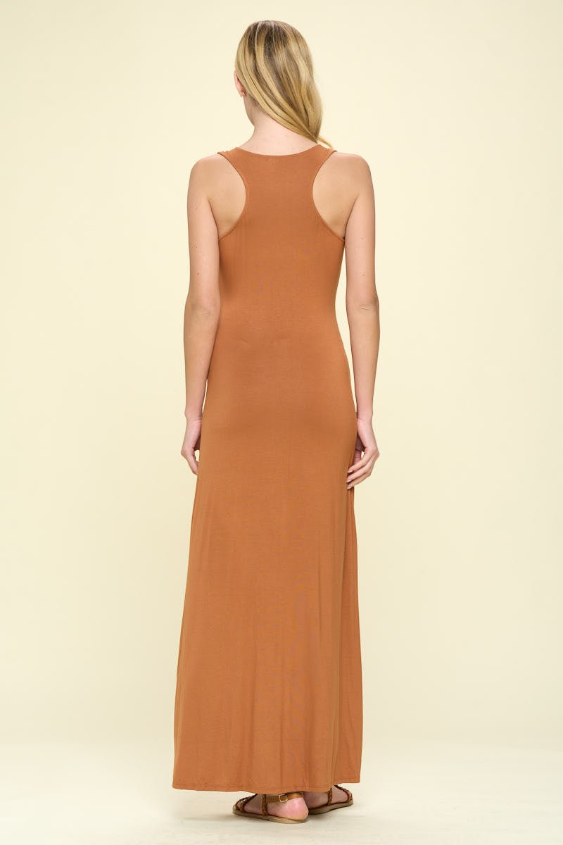 Image of West K Kelly Knit Racerback Maxi Dress Deep Spice