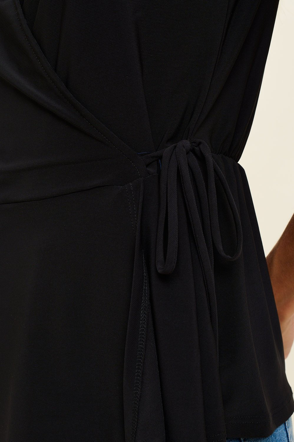 Image of West K Laura Sleeveless Surplice Knit Top Black