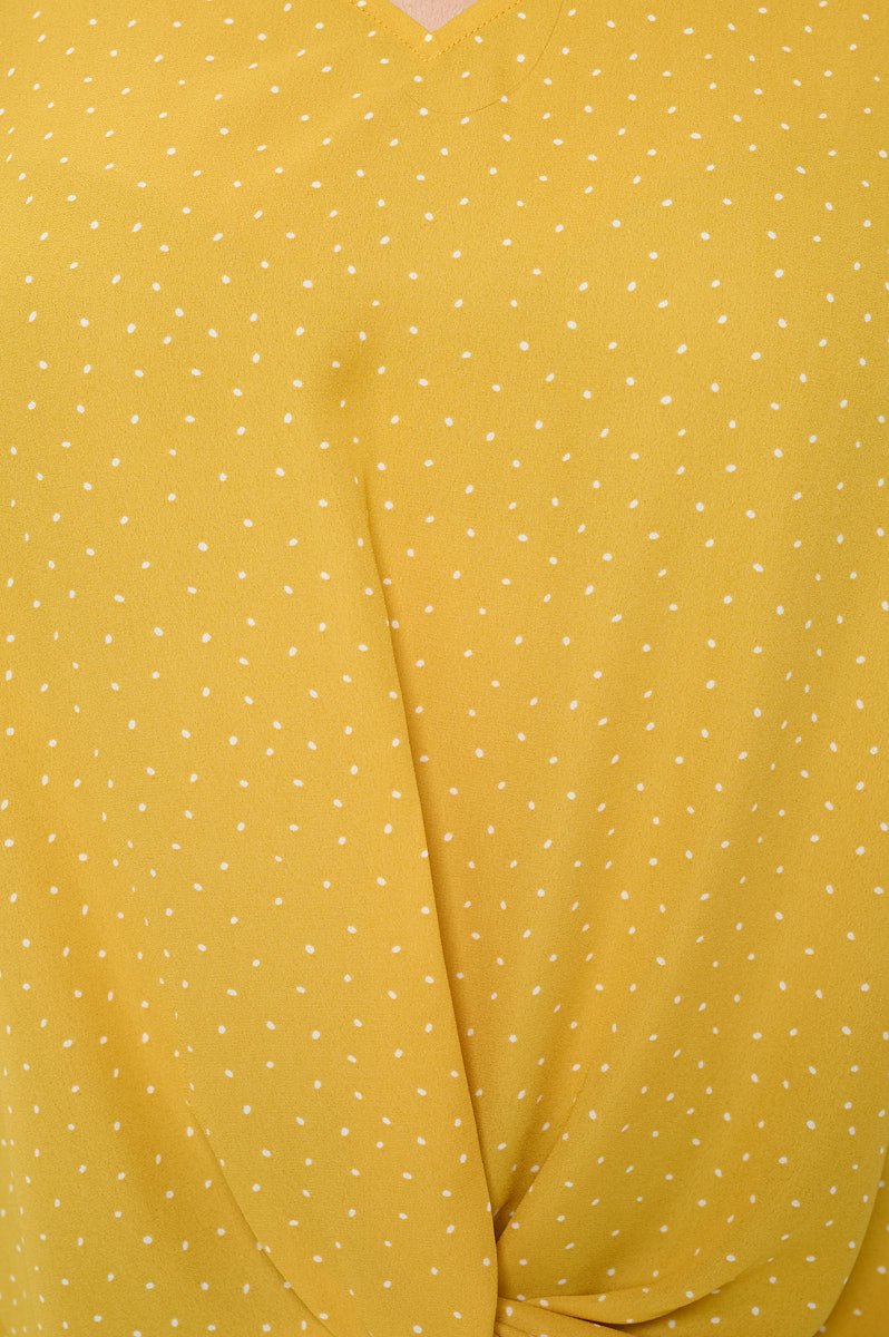 Image of West K Leah Plus Size Short Sleeve Woven Top Yellow Floral
