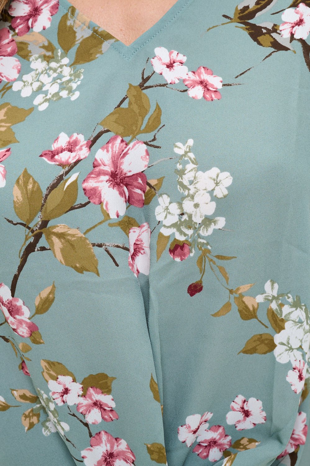 Image of West K Leah Short Sleeve Woven Top Sage Floral