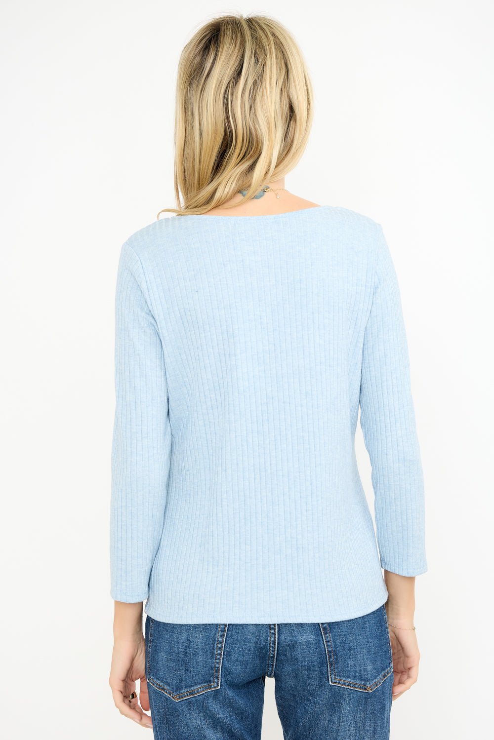 Image of West K Mayola Square Neck Button Top Lt Blue