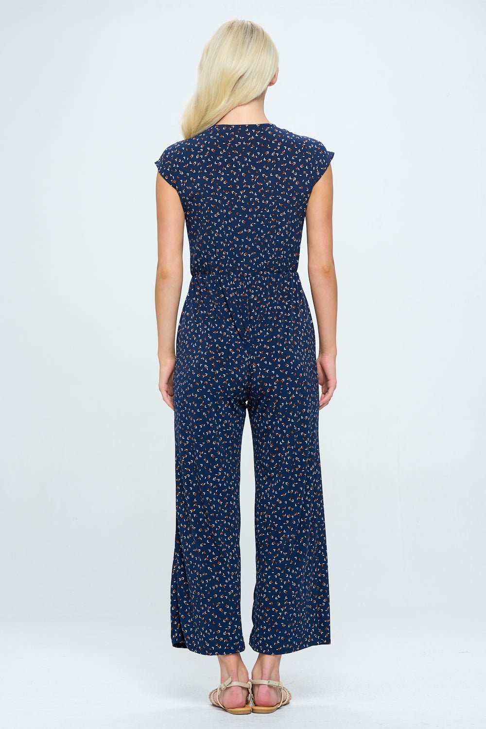 Image of West K Morgan V neck Jumpsuit Navy Speckles