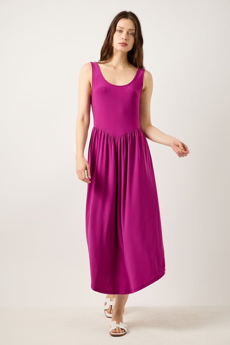 Image of West K Nerys Knit Tank Midi Dress Magenta